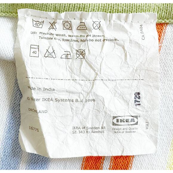 IKEA Striped Baby Blanket 100% Cotton Pre-Owned - Picture 6 of 7